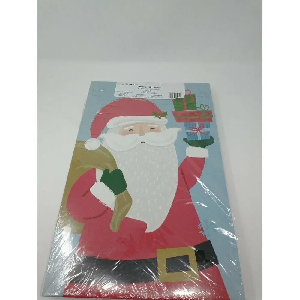 Christmas Decorative Gift Boxes & Lids, Various Size Bundle Set of 8, NEW